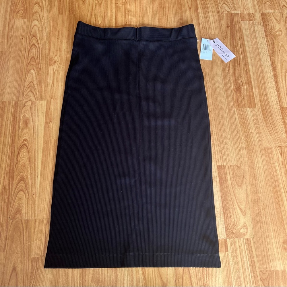 Philosophy women black midi skirt